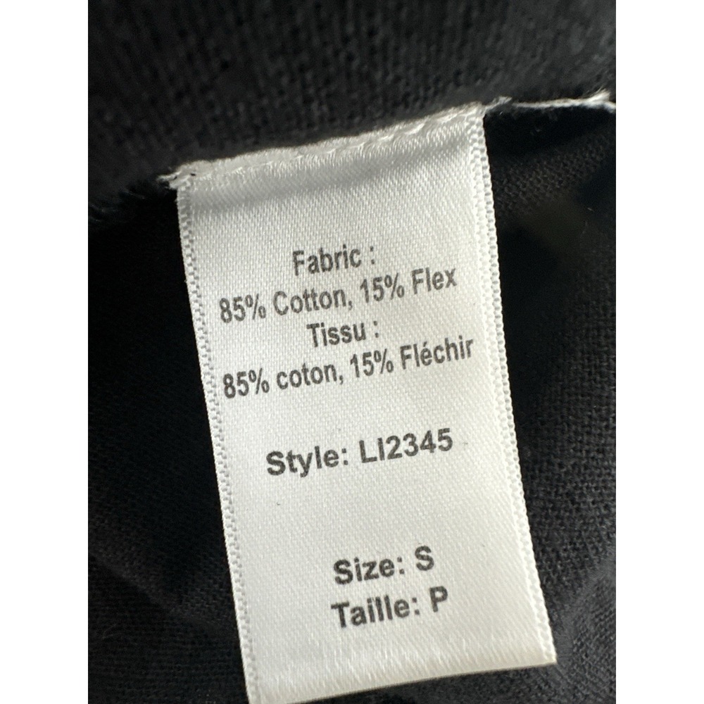 Elan Black Cotton Flax Blend Ankle Casual Pants Sz: S - Picture 4 of 4